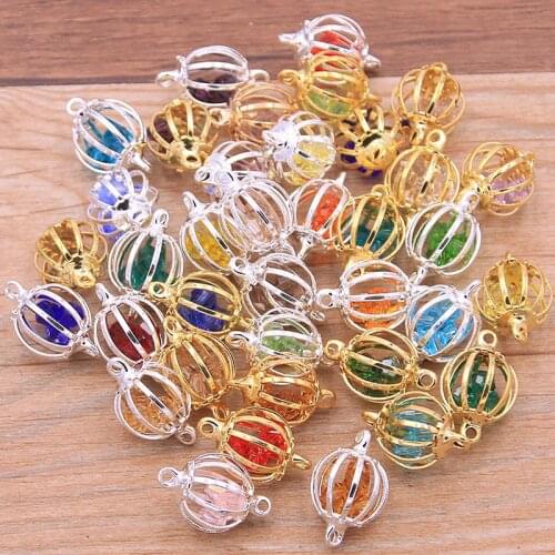 10Pcs 12*18MM 2 Color Antern Spring Spiral Bead Cages Pendants Connector For Women Men DIY Necklace Bracelet Making Accessorie
