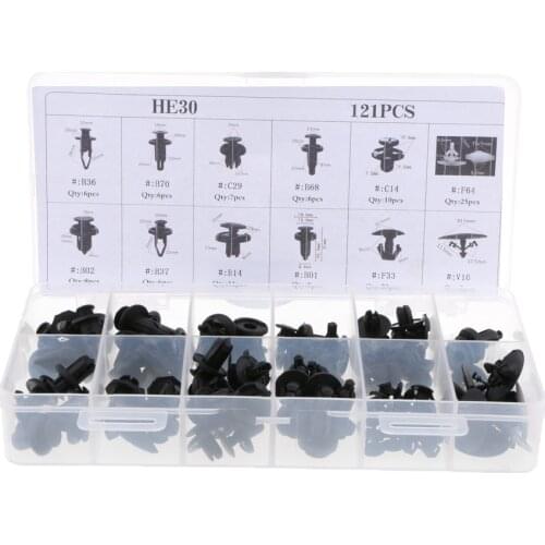 121 Pieces Plastic Nylon Rivet Fastener Bumper Retainer Screw Fender for Honda Repair