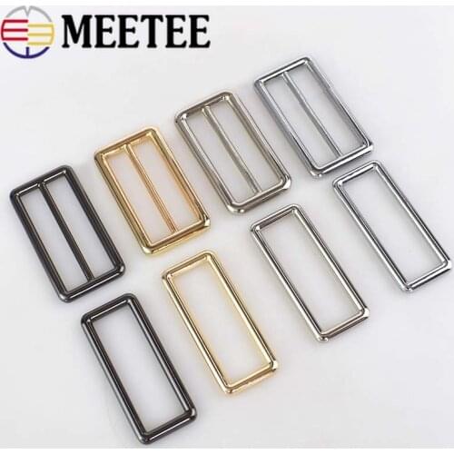 2pcs/4pcs Meetee 50mm Adjustable Buckles Metal Slider Tri Glide D Ring Webbing Belt Ribbon Strap Buckle Bags DIY Accessories