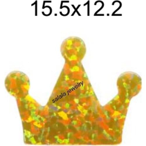 20pcs /lot OP46 Cown Fire Opal 12.2x15.5mm Cown Opal Stone Synthetic Cown Opal for Necklace