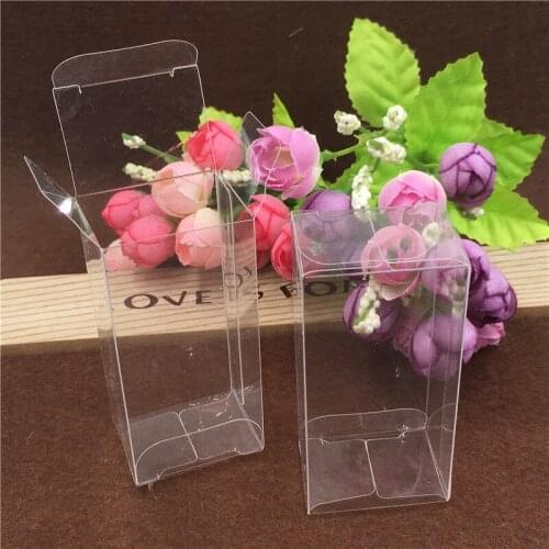 25Pcs 3x4x8.2cm Plastic PVC Transparent Waterproof Box For Handmade Aromatherapy Food Macaron Birthday Cake Gift Storage Case