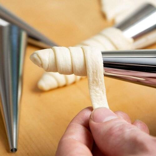 5 Pcs Conical Tube Cone Roll Moulds Croissants Molds Dessert Mold Pastry Kitchen Tool Horn Cookie Baking Mould Cream G1M9