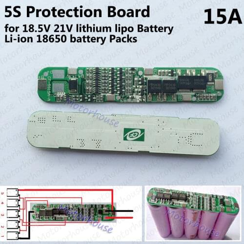 5S 18.5V 21V 15A Lithium 18650 Li-ion Battery PCM Packs BMS Protection PCB Board Module