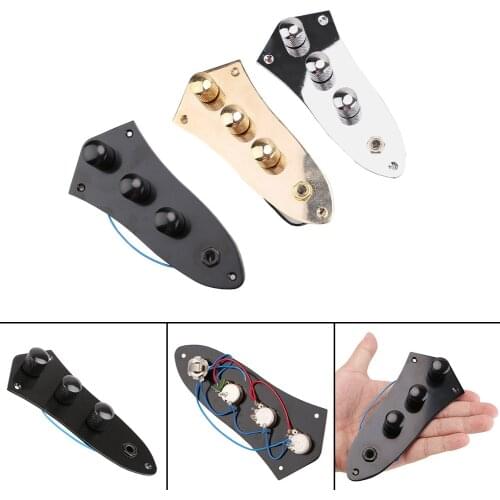 Black Alloy JB Bass Pre Wired Loaded Control Plate with Switch Knobs For Jazz Bass Guitars Guitar Guitarra Accessories