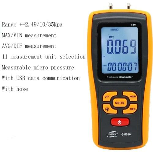 Digital differential pressure gauge, wind pressure gauge, air pressure gauge, digital pressure gauge