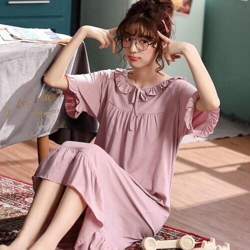 Children Summer Cotton Short Sleeve Princess Wind Thin Loose Pregnant Women Pajamas