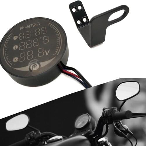 For Suzuki gsxr 1000 1100 400 600 750 gsxs 750 1000 Motorcycle Voltmeter Time Temperature LED 3-in-1 LED Digital Voltage Meter