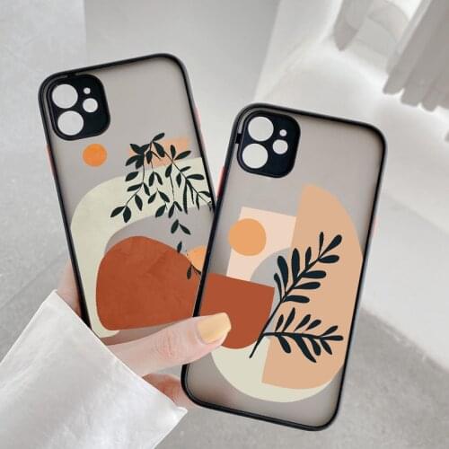 Art Color Abstract Geometry Phone Case For iPhone 12 11 Pro Max X XR XS MAX 6s 7 8 Plus SE 2020 Hard Shockproof Back Cover Coque