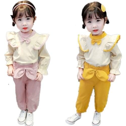 2020 Spring Autumn Girls Clothing Set Long sleeve Toddler baby Girl tops + Pants 2PCS Lady princess Girls Suit cute Kids Clothes