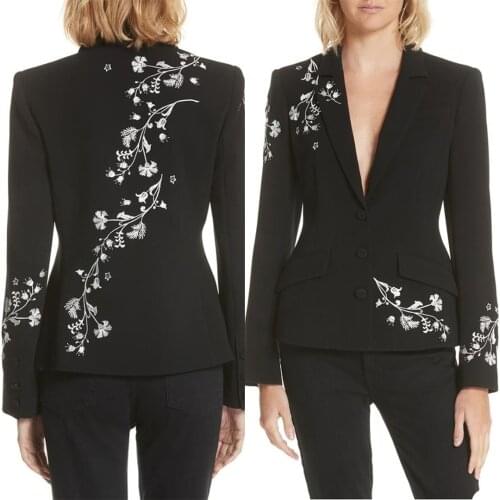 Luxury Catwalk Suits Costom Made Applique Streetwear Cool Party Show Wedding Prom Clothes 2 Pieces Single BreastedBlazer