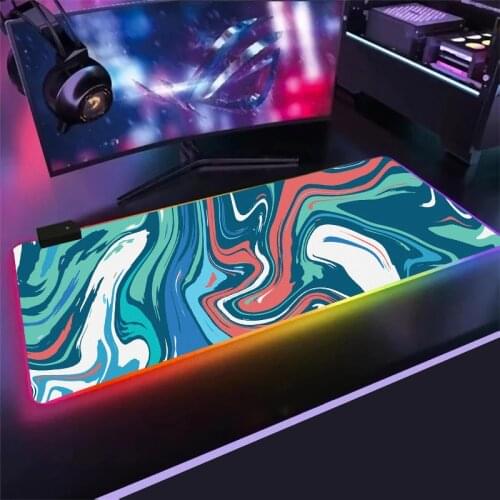 Cool pattern Strata Liquid RGB Mouse Pad Design Game Decoracion Computer Keyboard Desk Mat Kawaii laptop mouse pad non-skid mat