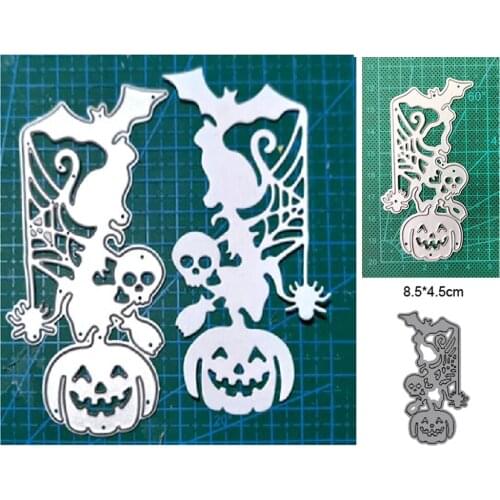 Bat cat spider skull pumpkin Halloween metal cutting mold photo frame DIY scrapbook decoration embossing handmade template