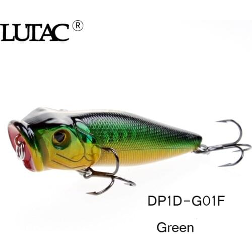 LUTAC 65mm 9g 1pcs popper bait floating hard lure rankbait wobbbles Treble hooks topwater Artificial bait Fishing Tackle