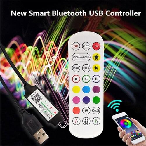 Music Bluetooth Controller RGB Controller DC5V 24Key IR Remote Controller For DC5V 2835 5050 RGB LED Strip Lights