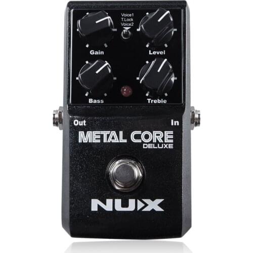 NUX Metal Core Distortion Effect Pedal True Bypass Guitar Effects Pedal 2-Band EQ Tone Lock Preset Function