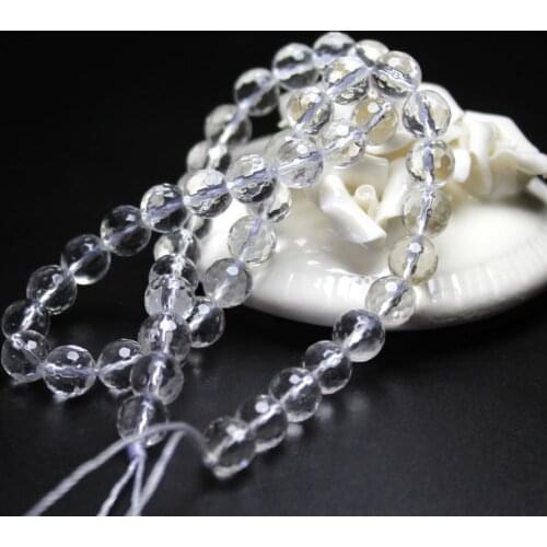 Wholesale Top Grade Natural White Crystal Faceted Stone Beads For Jewelry Making Bracelet DIY 4/ 6/8/10/12 mm Strand 15.5