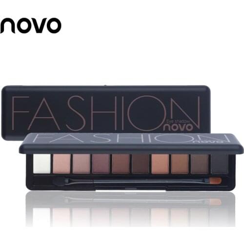 NOVO Eyeshadow Palette 10 Color Nude Matte Eyeshadow Shimmer Diamond Glitter Eye Shadow Korean Professional Makeup With Blush