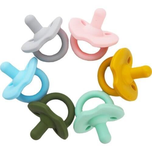 Chenkai 10PCS Silicone Nipple Teether Food Grade Pacifier Dummy Teething DIY Infant Smoothing Sensory Bite Toy Accessories Gift