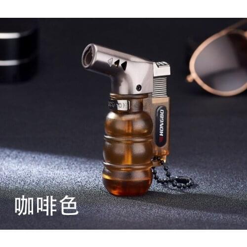 Transparent Miniature Welding Torch Spray Gun Inflatable Lighter Creative Elbow Straight Into The Lighter Smoking Accessories