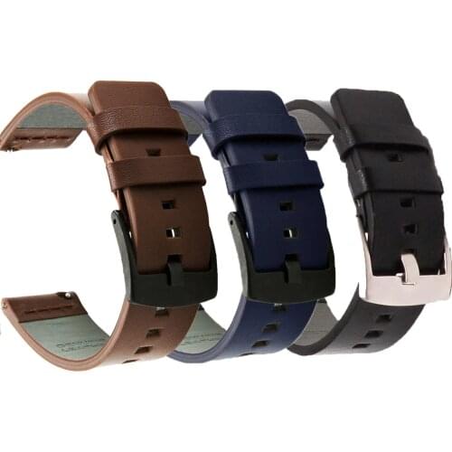 Genuine Leather Watch band Strap for Samsung Galaxy Watch3 41 45 42 46mm Amzafit GTR 42 47 Sport WatchBand Quick Release 20 22mm