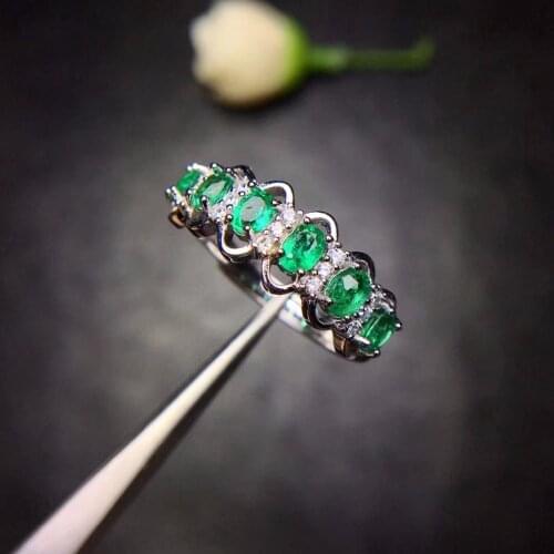 Special products, natural emerald rings, compact and compact, 925 silver favorite shops
