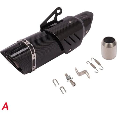 51mm Universal Motorcycle Tail Pipe Without DB Killer 450mm Carbon Fiber And Stainless Steel Exhaust System For ATV Bike