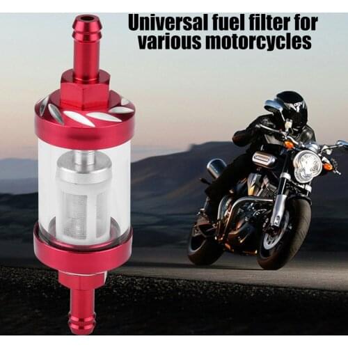 Metal Glass Inline Gas Oil Fuel Filter 8mm Thread Replacement Universal Fuel Filter For Various Motorcycles