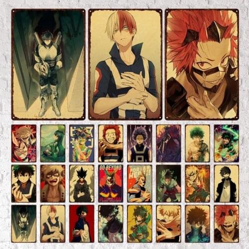 Retro Japanese Anime Character Metal Plaque Tin Sign Vintage Hot Blood Role Poster Wall Art Plate Bar Pub Club Home Room Decor