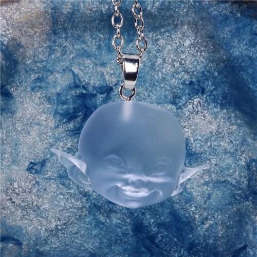 Chic Transparent Resin Angel Face Pendant Necklace Women Baby Head Chain Necklace Fashion Jewelry For Women Girls Gift