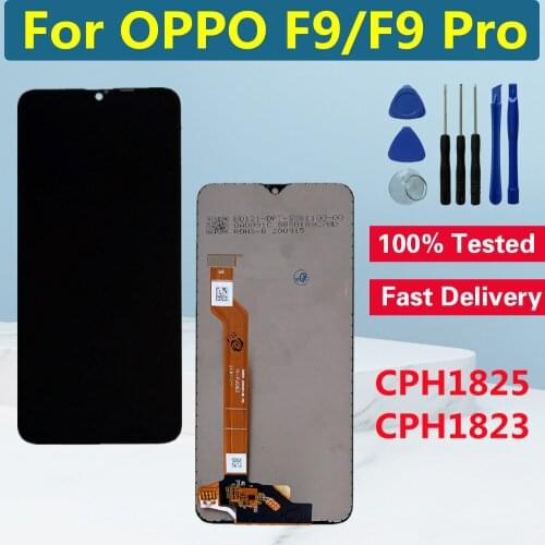 6.3 Inches Tested For OPPO F9 CPH1825 LCD Display Touch Screen Digitizer Assembly For OPPO F9 Pro CPH1823 LCD Screen Replacement