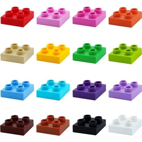 2×2 Thin 4 Holes Basis Building Blocks City DIY Scene Basic Bricks Learning & Educational Plaything Gifts for Children 10PCS