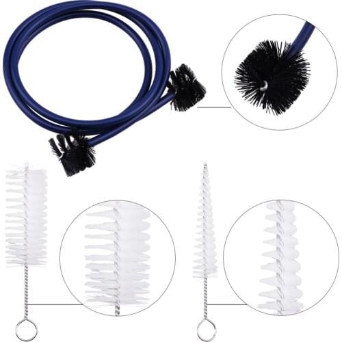 3pcs/ Set for Trumpet Trombone Brass Blowing Nozzle Cleaner Valve Brush Rod Cleaning Kit