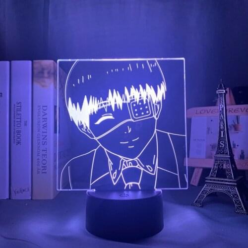 3d Lamp Anime Tokyo Ghoul Ken Kaneki Light for Kids Bedroom Decor Night Light Birthday Gift Manga Gadget Tokyo Ghoul Lamp Kaneki