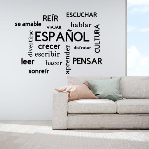 3D Spanish Text Stickers Home Decoration Nordic Style Home Decoration Removable Wall Sticker Home Party Decor Wallpaper