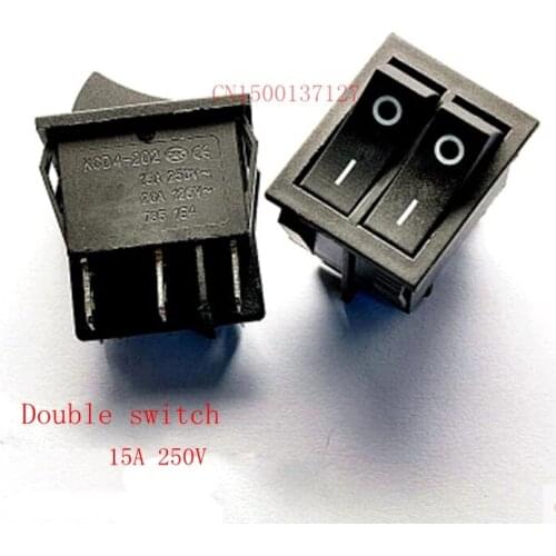 5pcs 6PIN ON/OFF Black duplex switch rocker switch 15A 250V Power Switches