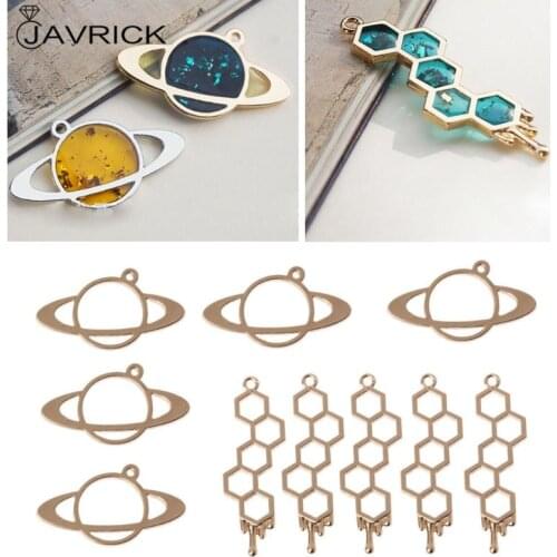 5Pcs Honeybee Planet UV Frame Pendant Open Bezel Setting UV Resin Jewelry DIY