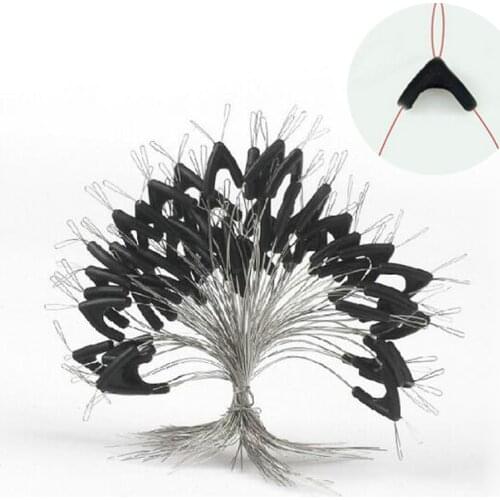 50Pcs Double Hooks Contactor Device Fishing Line Space Bifurcation Eight Type Space Bean Line Swivel Tying Tool