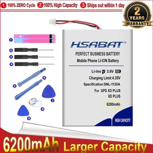 HSABAT 0 Cycle 6200mAh Battery for GPD XD Plus XDPlus Replacement Accumulator