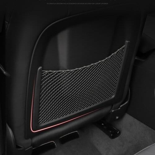 For Audi A4 Q3 A3 A6 Q5 Q7 Accessories Abs Nylon Car Seat Back Net Storage Bag Rear Seat Storage Box Car Accessories Universal