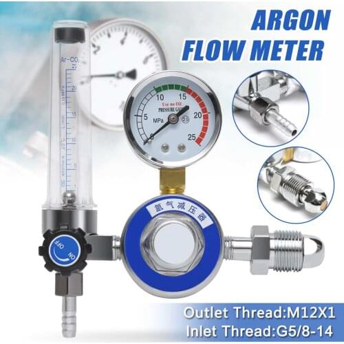 Argon CO2 Flow Meter 25MPa G5/8-14 M12 Gas Regulator Welding Flowmeter Weld Gauge Pressure Reducer Argon Regulator