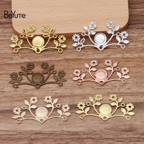 BoYuTe (50 Pieces/Lot) 47*25MM Metal Brass Stamping Flower Branch Materials Diy Hand Made Jewelry Accessories