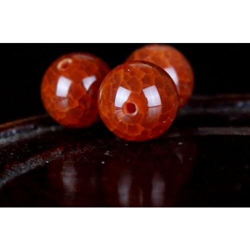 20pcs/lot Pretty Natural Red Agates Stone Beads 8mm 10mm 12mm Round Cracked Beading Materials For Bracelet Jewelry Making