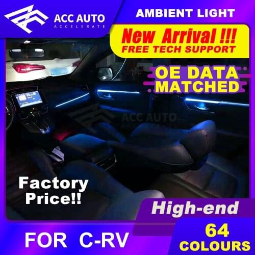 Car Ambient Light for C-RV Year 2019+ 64 Colors DIY Door Panel Center Console Lamp Car Accessories LED Atmosphere Lighting