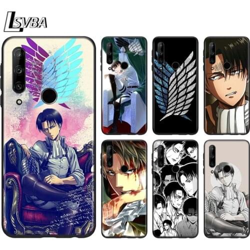 Black Cover Attack on Titan Levi·Ackerman For Huawei Honor 9C 9N 9S 9A 9X 10 10X 10i 20 20E 20S 30S 30i Pro Lite Phone Case
