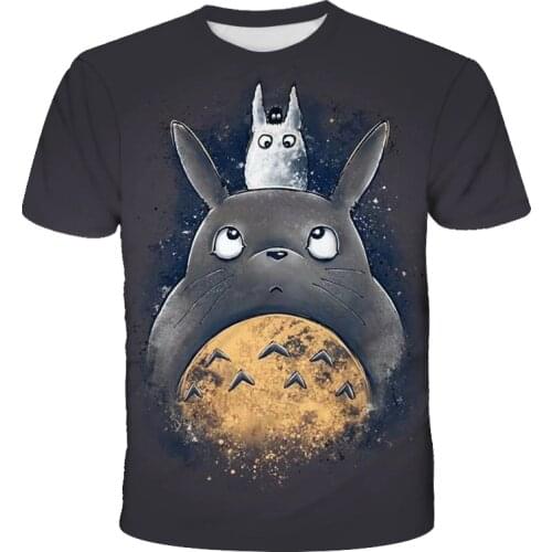 2021 New Totoro 3D Printed T-shirt Men Casual O-Neck Short Sleeve Streetwear Tshirt Fashion Harajuku Hip Hop Oversize Top