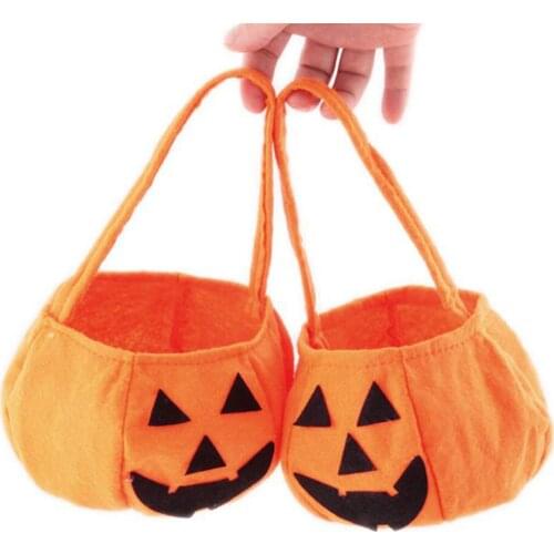 Halloween Foldable Candy Smile Pumpkin Bag Folding Personality Candy Gift Basket Party Supplies Dropship