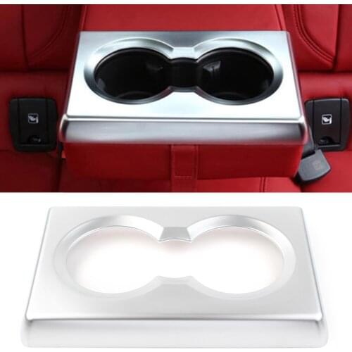 Chrome ABS Rear Row Cup Holder Frame Decoration Cover Trim For Alfa Romeo Giulia 2017 2018 2019 2020 Car Accessory Styling