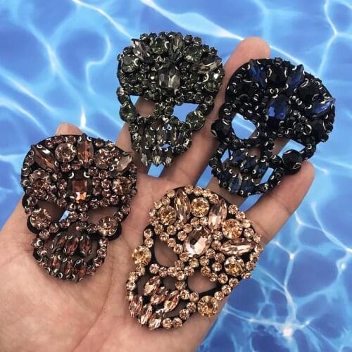 Hot New Rhinestone Skull Beaded Sequins Sew On Patches for Clothes DIY Patch Applique Bag Clothes Coat Sweater Craft