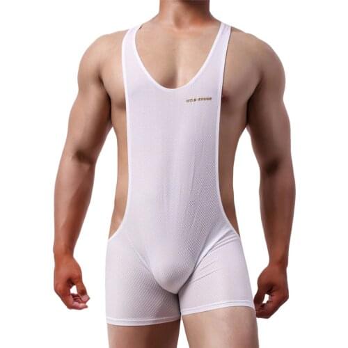Men Undershirts Bodysuits Shorts Seamless Bugle Pouch Gymnastics Gym Sports Wrestling Singlet Underwear Bodybuilding Jumpsuits