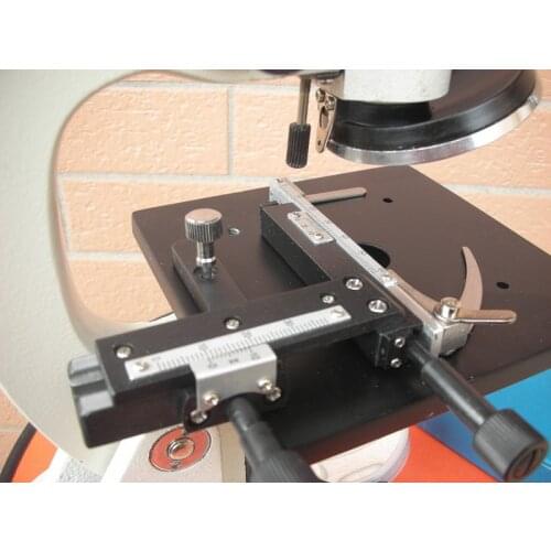 Metal Attachable Mechanical Stage X-Y Movable Stage with Scale Ruler Microscope Accessories for XSP Biological Microscope